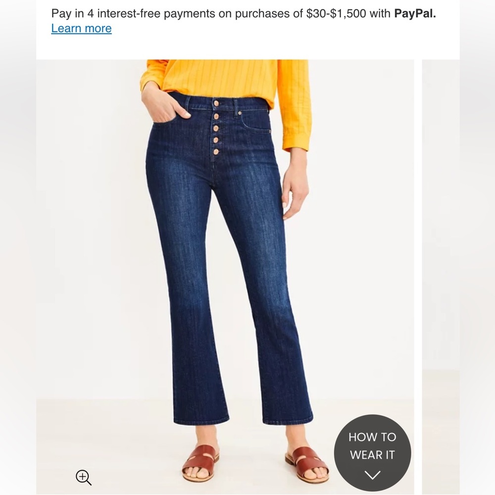 Loft Kick Crop Petite Jeans sz 27P fits like 28P